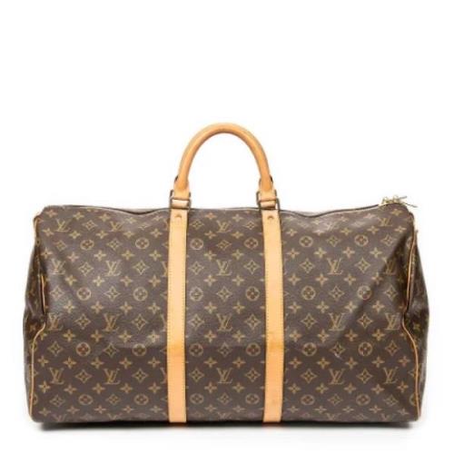 Louis Vuitton Vintage Pre-owned Belagd canvas handvskor Brown, Dam