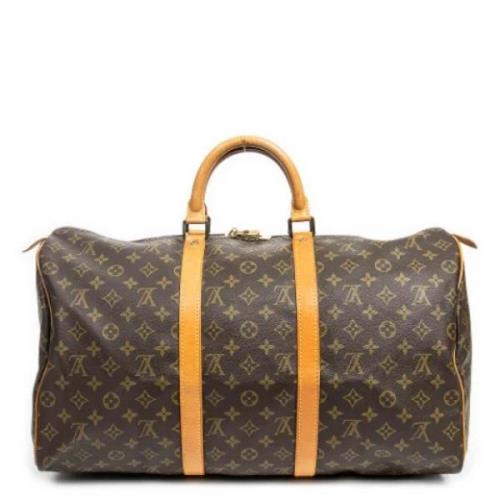 Louis Vuitton Vintage Pre-owned Belagd canvas handvskor Brown, Dam