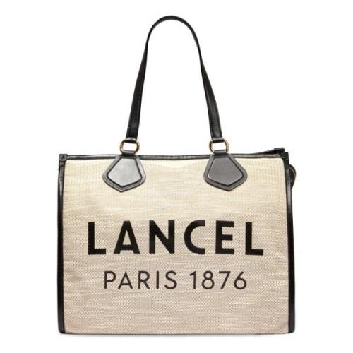 Lancel Naturlig Svart Toteväska Beige, Dam