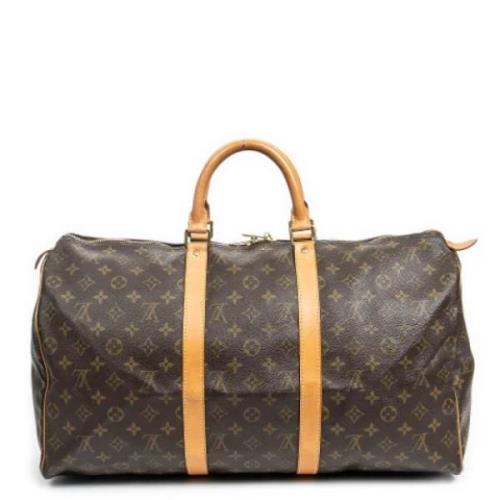 Louis Vuitton Vintage Pre-owned Belagd canvas handvskor Brown, Dam