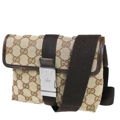 Gucci Vintage Pre-owned Canvas gucci-vskor Beige, Dam