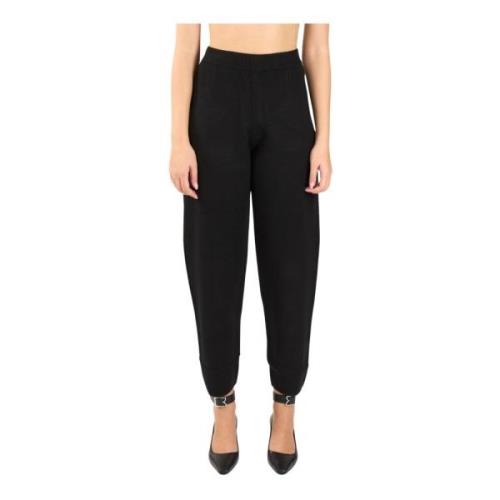 Max Mara Studio Cropped Viskosbyxor Dula Modell Black, Dam