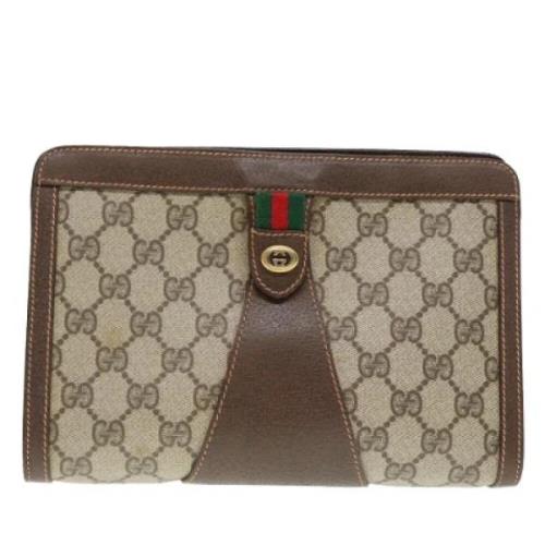 Gucci Vintage Pre-owned Laeder kuvertvskor Beige, Dam