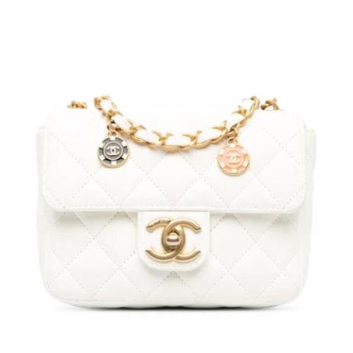 Chanel Vintage Pre-owned Laeder axelremsvskor White, Dam