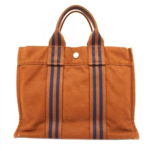 Hermès Vintage Pre-owned Canvas handvskor Orange, Dam