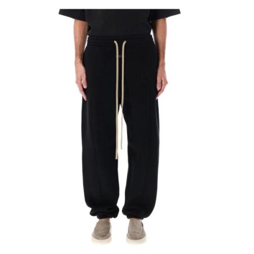 Fear Of God Svart Fleece Sweatpants Aw24 Stil Black, Herr