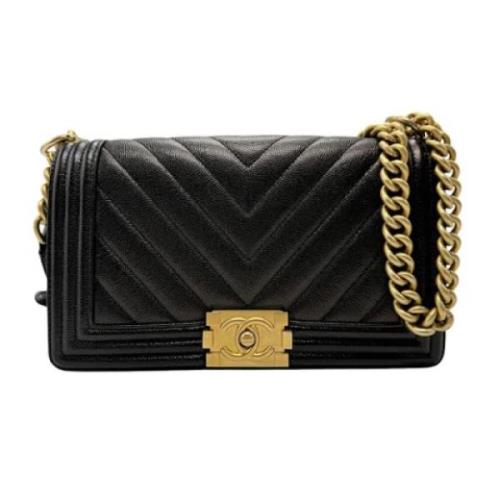 Chanel Vintage Pre-owned Laeder axelremsvskor Black, Dam