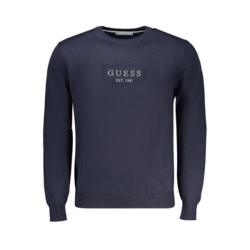 Guess Blå Polyester Pullover Tröja Blue, Herr