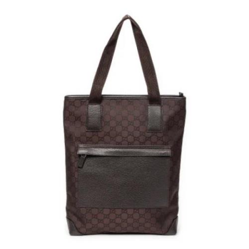 Gucci Vintage Pre-owned Canvas axelremsvskor Brown, Dam