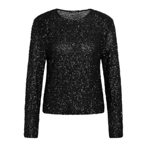 Bruuns Bazaar Svart Paljettblus Elegant Stil Black, Dam