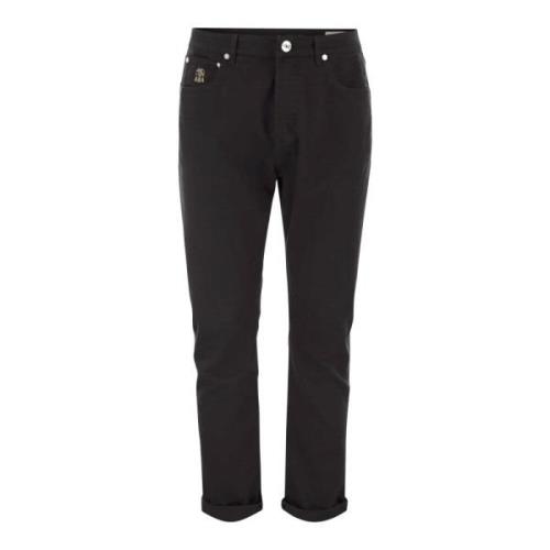 Brunello Cucinelli Stiliga Jeansbyxor för Män Black, Herr