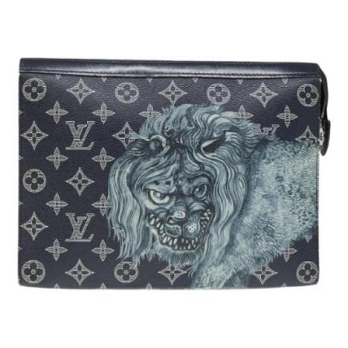 Louis Vuitton Vintage Pre-owned Canvas kuvertvskor Blue, Dam