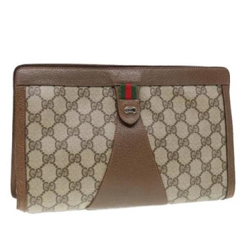 Gucci Vintage Pre-owned Laeder kuvertvskor Beige, Dam