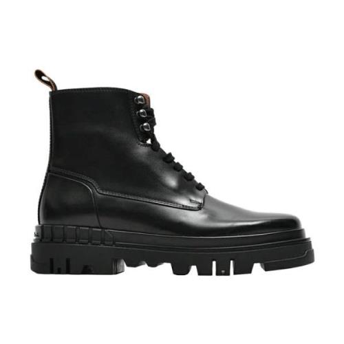 Santoni Läder Ankelboots Black, Herr