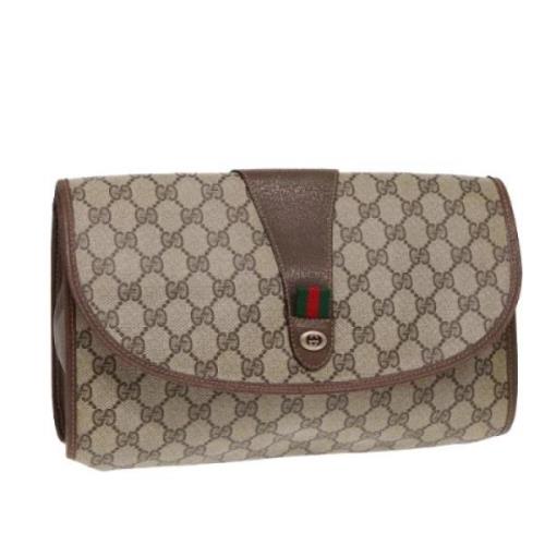 Gucci Vintage Pre-owned Laeder kuvertvskor Beige, Dam