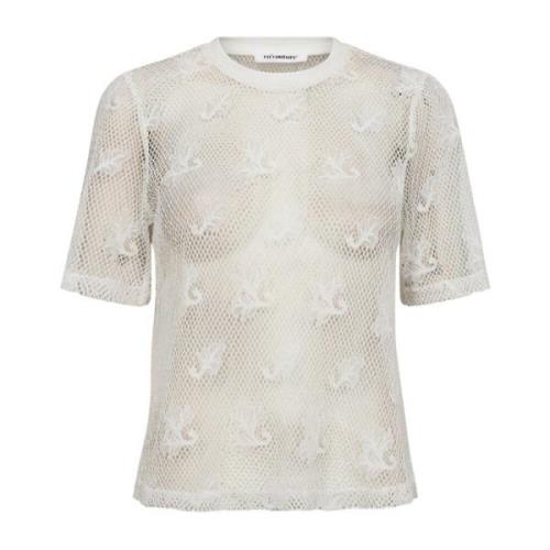 Co'Couture Vit Net Tee Top White, Dam