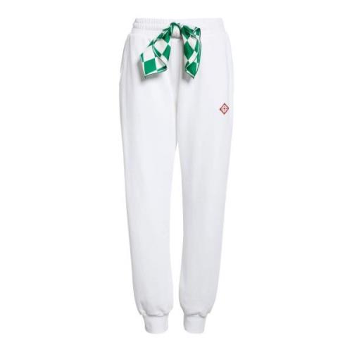 Casablanca Logga Sweatpants i Bomull White, Dam