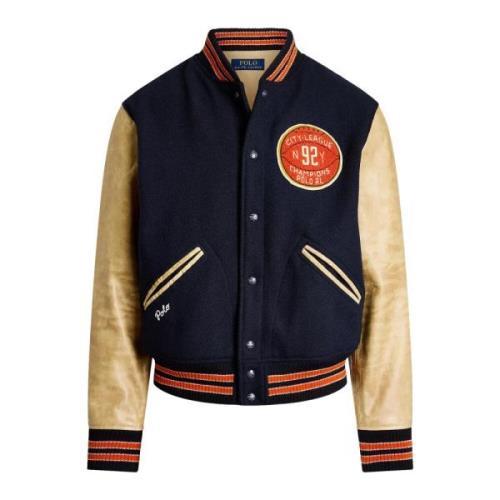 Ralph Lauren Varsity-inspirerad jacka i Hunter Navy-S Blue, Herr