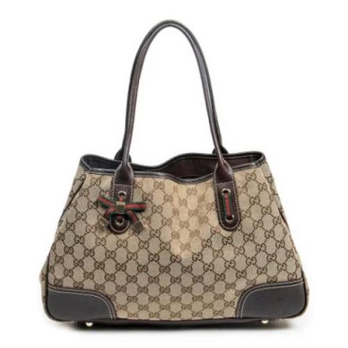 Gucci Vintage Pre-owned Canvas totevskor Beige, Dam