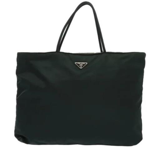 Prada Vintage Pre-owned Tyg totevskor Green, Dam