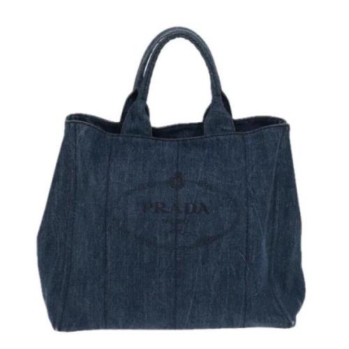 Prada Vintage Pre-owned Denim totevskor Blue, Dam