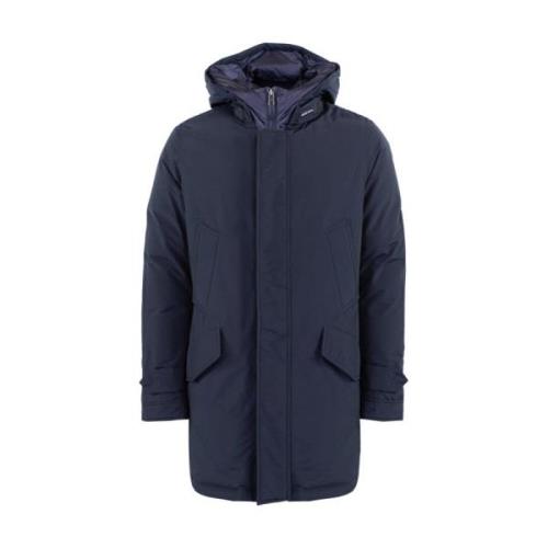 Woolrich Polar Hög Krage Parka Blue, Herr