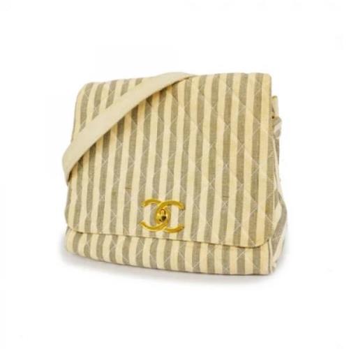 Chanel Vintage Pre-owned Canvas chanel-vskor Beige, Dam