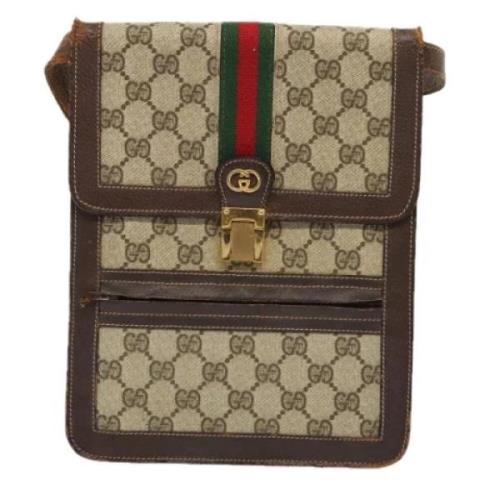 Gucci Vintage Pre-owned Canvas axelremsvskor Beige, Dam