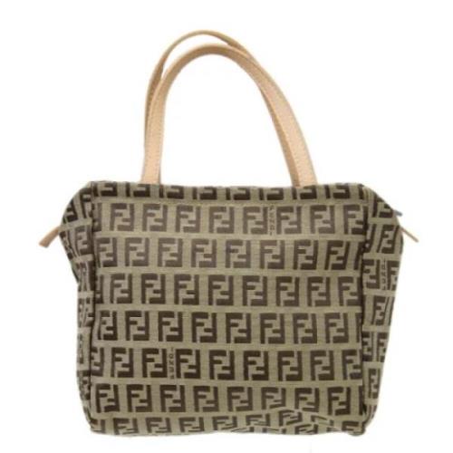 Fendi Vintage Pre-owned Canvas axelremsvskor Beige, Dam