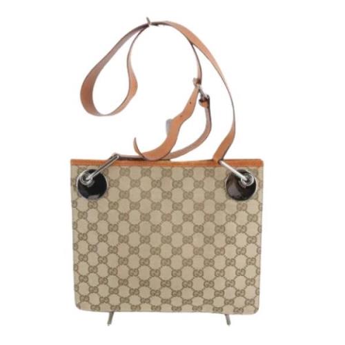 Gucci Vintage Pre-owned Canvas gucci-vskor Beige, Dam