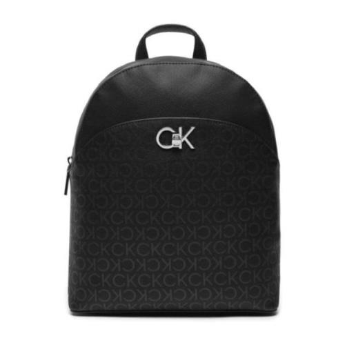 Calvin Klein Dam Dome Ryggsäck med Re-Lock Funktion Black, Dam