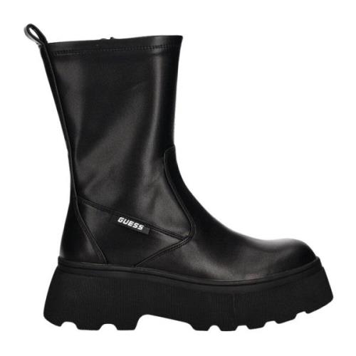 Guess Svarta ankelboots i syntetiskt läder Black, Dam