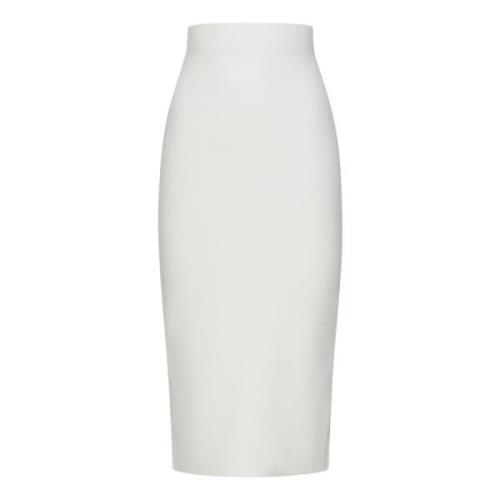 Victoria Beckham Vit hög midja figursydd kjol White, Dam