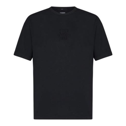 C.p. Company Svarta T-shirts och Polos med Tone-on-tone Logo Black, He...