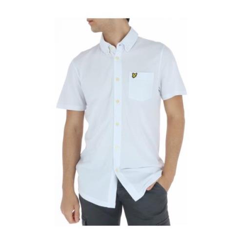 Lyle & Scott Kortärmad skjorta med geometriskt mönster White, Herr