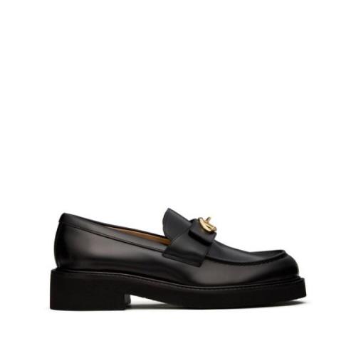 Valentino Garavani Platta Läder Slip-On Skor Guld Black, Dam