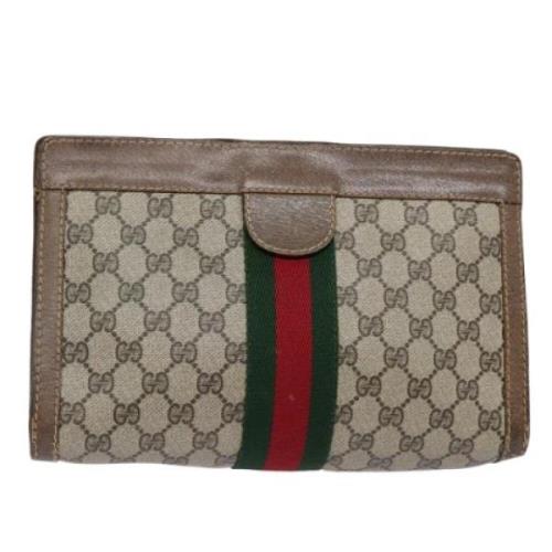 Gucci Vintage Pre-owned Laeder kuvertvskor Beige, Dam