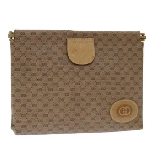 Gucci Vintage Pre-owned Laeder kuvertvskor Beige, Dam