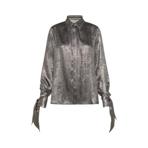 Momoni Silverblus med scarf detalj Gray, Dam