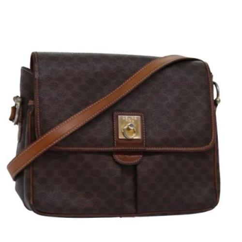 Celine Vintage Pre-owned Canvas axelremsvskor Brown, Dam