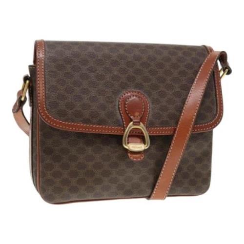 Celine Vintage Pre-owned Tyg axelremsvskor Brown, Dam