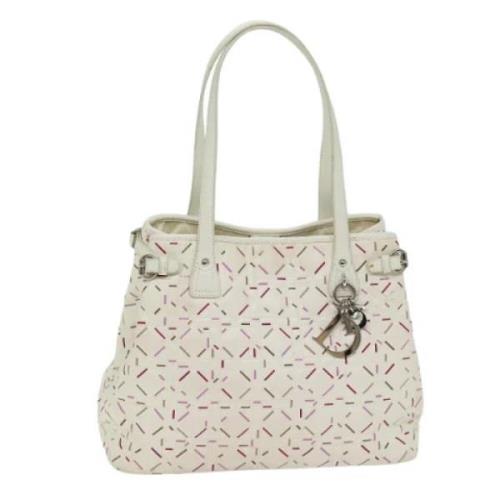 Dior Vintage Pre-owned Belagd canvas dior-vskor White, Dam