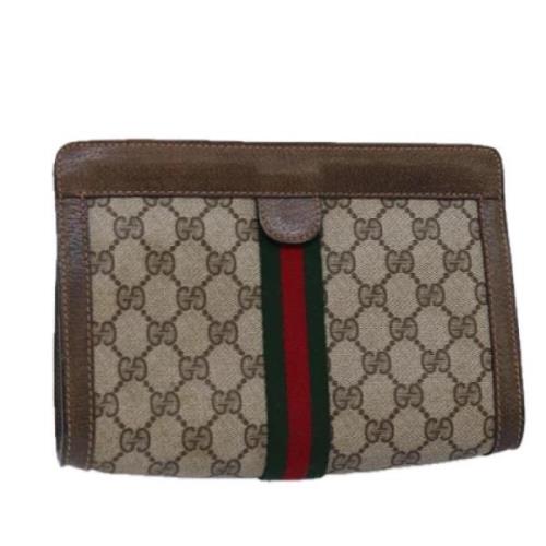 Gucci Vintage Pre-owned Laeder kuvertvskor Beige, Dam