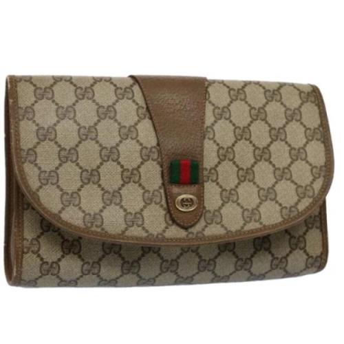 Gucci Vintage Pre-owned Canvas kuvertvskor Beige, Dam