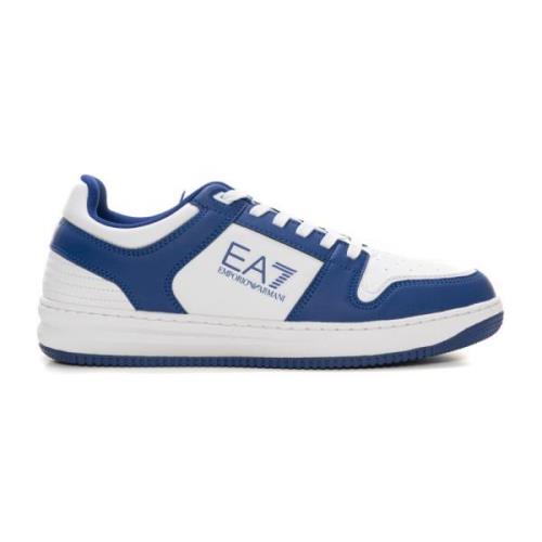 Emporio Armani EA7 Logo Sneakers med Kontrastdetaljer Blue, Herr