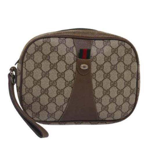 Gucci Vintage Pre-owned Canvas kuvertvskor Beige, Dam