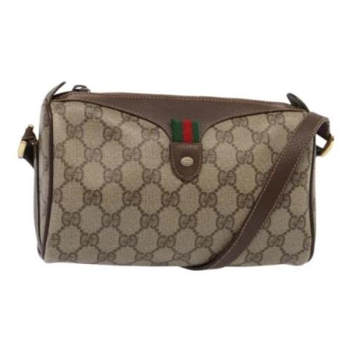 Gucci Vintage Pre-owned Canvas axelremsvskor Beige, Dam