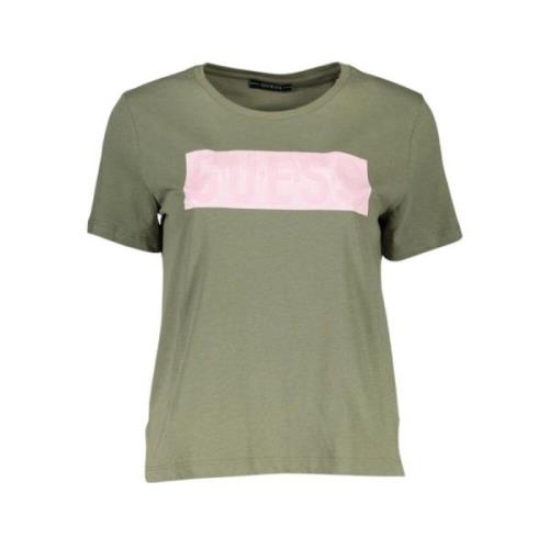 Guess Stilren Grön Logo Tee Kort Ärm Green, Dam