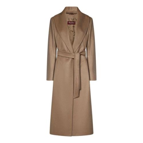 Max Mara Beige Cashmere Wrap Coat Aw24 Beige, Dam