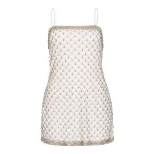 Pinko Vit Mesh Lingerie Miniklänning Aw24 White, Dam